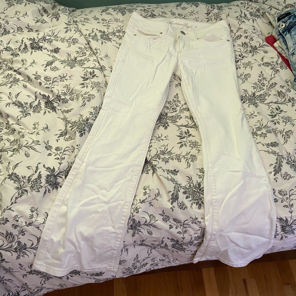 AE White Bootcut Jeans